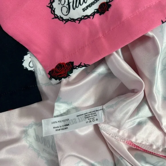 Full Send Nelk Boys Split Rose Logo Shirt Pink Black Button Up Size Medium NWT - Picture 7 of 12